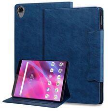 Per Lenovo Tab M8 Custodia per tablet in pelle con fibbia a forma di gatto (blu reale)