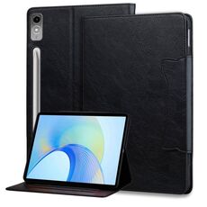 Per Lenovo Tab P12 Custodia per tablet in pelle con fibbia per gatti (nera)