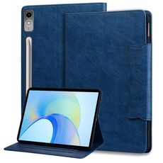 Custodia per tablet in pelle con fibbia per gatti Lenovo Tab P12 (blu reale)