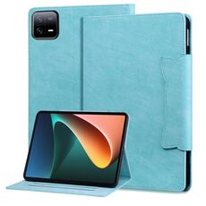 Custodia per tablet in pelle con fibbia per gatti Xiaomi Pad 6 (blu cielo)