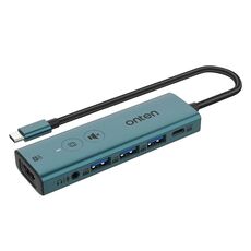 Onten UC123+ Docking station HUB multifunzione da USB-C/Tipo-C a HDTV con pulsante, Lunghezza: 1,5 m (Verde)