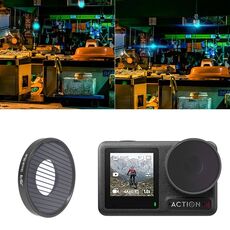 Per DJI Osmo Action 4 JUNESTAR Filtro obiettivo fotocamera filettato, filtro: disegno striato blu