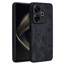 Per Xiaomi Redmi 13 4G Global AZNS Custodia per telefono con effetto pelle in rilievo 3D (nero)