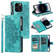 Per Xiaomi Redmi 13 4G Custodia per telefono in pelle con cerniera totem multischeda (verde)
