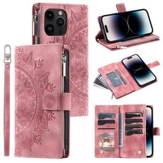Per Xiaomi Redmi 13 4G Multi-Card Totem Custodia in pelle con cerniera (rosa)