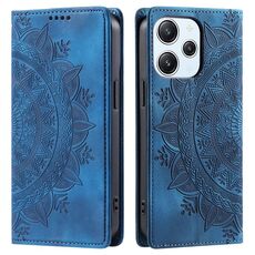 Custodia per telefono in pelle magnetica goffrata Totem Xiaomi Redmi 13 4G (blu)