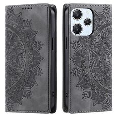 Custodia per telefono in pelle magnetica goffrata Totem Xiaomi Redmi 13 4G (grigio)