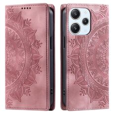 Custodia per telefono in pelle magnetica goffrata Totem Xiaomi Redmi 13 4G (oro rosa)