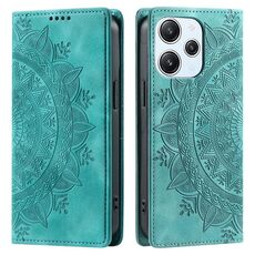 Custodia per telefono in pelle magnetica goffrata Totem Xiaomi Redmi 13 4G (verde)