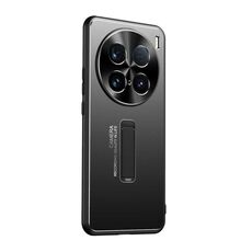 Custodia per telefono con supporto in TPU ibrido in metallo ultra satinato per vivo X100 (nera)