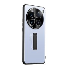 Custodia per telefono con supporto in TPU ibrido in metallo ultra satinato per vivo X100 (blu)