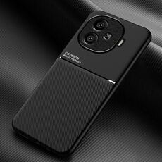 Per vivo iQOO Z9 Classic Tilt Strip Grain Magnetico Antiurto PC + Custodia per telefono in TPU (Nero)