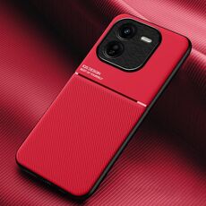Per vivo iQOO Z9x Classic Tilt Strip Grain Magnetico Antiurto PC + Custodia per telefono in TPU (Rosso)