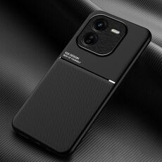 Per vivo iQOO Z9x Classic Tilt Strip Grain Magnetico Antiurto PC + Custodia per telefono in TPU (Nero)