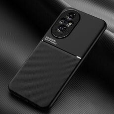 Per Honor 200 Classic Tilt Strip Grain Magnetico Antiurto PC + Custodia per telefono in TPU (Nero)