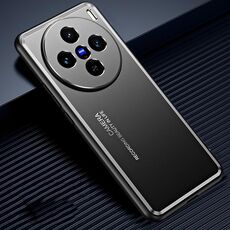 Custodia per telefono in metallo satinato per vivo X100s (nera)