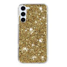Custodia per telefono in TPU con polvere glitterata e cornice trasparente per Samsung Galaxy S23+ 5G (oro)