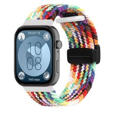 Per Huawei Watch Fit3 cinturino intrecciato con fibbia pieghevole magnetica (colore arcobaleno)