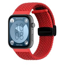 Per Huawei Watch Fit3 cinturino intrecciato con fibbia pieghevole magnetica (rosso)