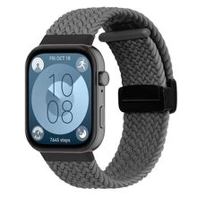 Per Huawei Watch Fit3 cinturino intrecciato con fibbia pieghevole magnetica (grigio)