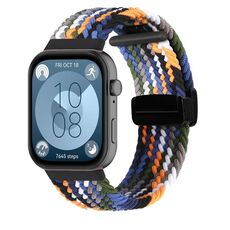 Per Huawei Watch Fit3 cinturino intrecciato con fibbia pieghevole magnetica (colore denim)