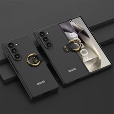 Per Samsung Galaxy Z Flip6 GKK Accurate Hole Custodia per telefono PC ultra sottile con supporto ad anello (nero)
