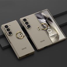 Per Samsung Galaxy Z Flip6 GKK Custodia per PC ultrasottile con foro accurato con supporto ad anello (grigio)