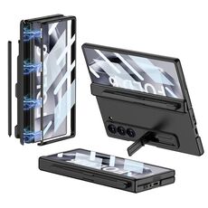 Per Samsung Galaxy Z Fold6 GKK Custodia per telefono pieghevole magnetica integrata a copertura totale con slot per penna, penna non inclusa (nero)