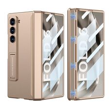 Custodia per telefono pieghevole magnetica integrata GKK per Samsung Galaxy Z Fold6 (oro)