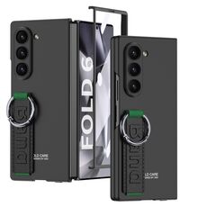 Per Samsung Galaxy Z Fold6 GKK Custodia per telefono con anello per cinturino da polso laterale con foro accurato integrato (nero)