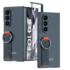 Per Samsung Galaxy Z Fold6 GKK Custodia per telefono con anello per cinturino da polso laterale con foro accurato integrato (verde)