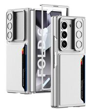 Per Samsung Galaxy Z Fold6 GKK Custodia per telefono con slot per schede con finestra scorrevole ultrasottile integrata (Argento)