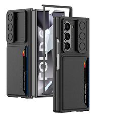 Per Samsung Galaxy Z Fold6 GKK Custodia per telefono con slot per scheda con finestra scorrevole ultrasottile integrata (nero)