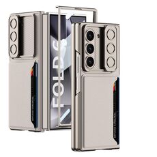 Per Samsung Galaxy Z Fold6 GKK Custodia per telefono con slot per scheda con finestra scorrevole ultrasottile integrata (grigio titanio)