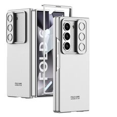 Per Samsung Galaxy Z Fold6 GKK Custodia per telefono con finestra scorrevole ultrasottile integrata (Argento)