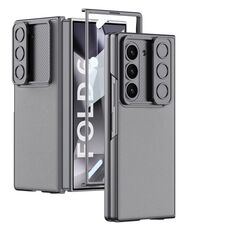 Per Samsung Galaxy Z Fold6 GKK Custodia per telefono in pelle con finestra scorrevole ultrasottile integrata (grigio)