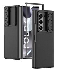 Per Samsung Galaxy Z Fold6 GKK Custodia per telefono in pelle con finestra scorrevole ultrasottile integrata (nera)
