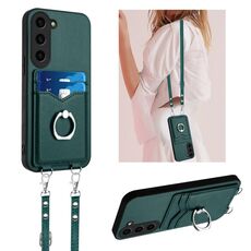 Per Samsung Galaxy S23+ 5G R20 Custodia per cellulare con anello in corda a tracolla (verde)