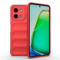 Per vivo Y28 4G Magic Shield TPU + custodia per telefono in flanella (rossa)