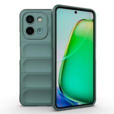 Per vivo Y28 4G Magic Shield TPU + custodia per telefono in flanella (verde scuro)
