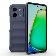 Per vivo Y28 4G Magic Shield TPU + custodia per telefono in flanella (blu scuro)