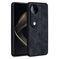 Custodia per telefono con sensazione di pelle in rilievo AZNS 3D per vivo S19 Pro (nera)