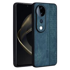 Custodia per telefono con sensazione di pelle in rilievo AZNS 3D per vivo S19 Pro (verde scuro)