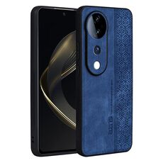 Custodia per telefono con sensazione di pelle in rilievo AZNS 3D per vivo S19 Pro (blu zaffiro)