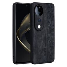 Per vivo S19 AZNS Custodia per telefono con effetto pelle in rilievo 3D (nero)
