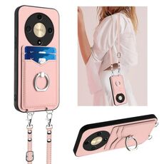 Per Honor X9b / Magic6 Lite R20 Custodia per cellulare con anello in corda a tracolla (rosa)