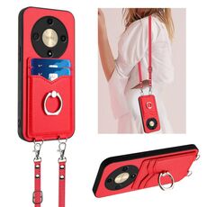 Per Honor X9b / Magic6 Lite R20 Custodia per cellulare con anello in corda a tracolla (rosso)