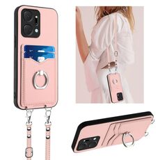 Per Honor X7a / Play7T R20 Custodia per cellulare con anello in corda a tracolla (rosa)