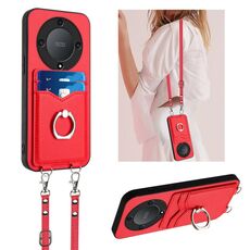 Per Honor X9a / Magic5 Lite R20 Custodia per cellulare con anello in corda a tracolla (rosso)