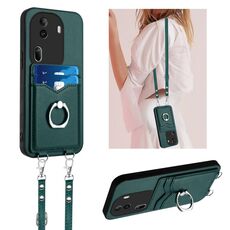 Per OPPO Reno11 Pro Global R20 Custodia per cellulare con anello in corda a tracolla (verde)